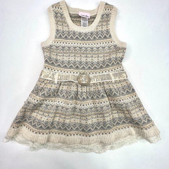 Little Lass Sparkle Sweater Holiday Dress Size 5 - Picture 1 of 8